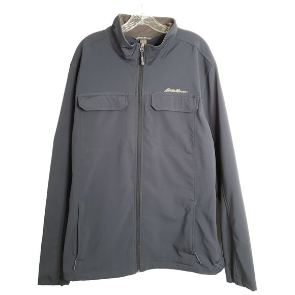 Eddie Bauer Other - Eddie Bauer Full Zip Jacket Navy Blue Utility Men's Mock Neck Coat Size Tall XL